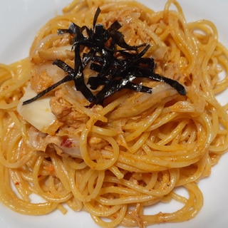 濃厚簡単！超旨い☆オイマヨのツナキムチパスタ♪